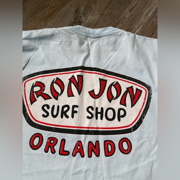 Ron Jon Surf Shop Orlando FL Graphic T-shirt Beach Light Blue Red Size XL - Picture 7 of 8